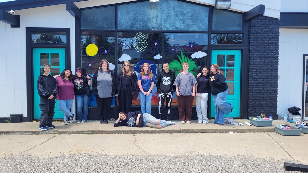 The Art Club finished their summer designs around town! 