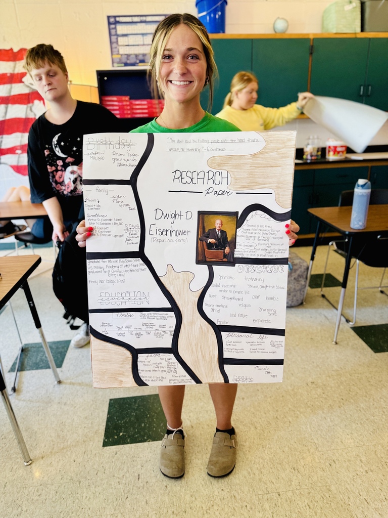 Students in American Government have been working on a research paper and poster over the President of their choosing. 