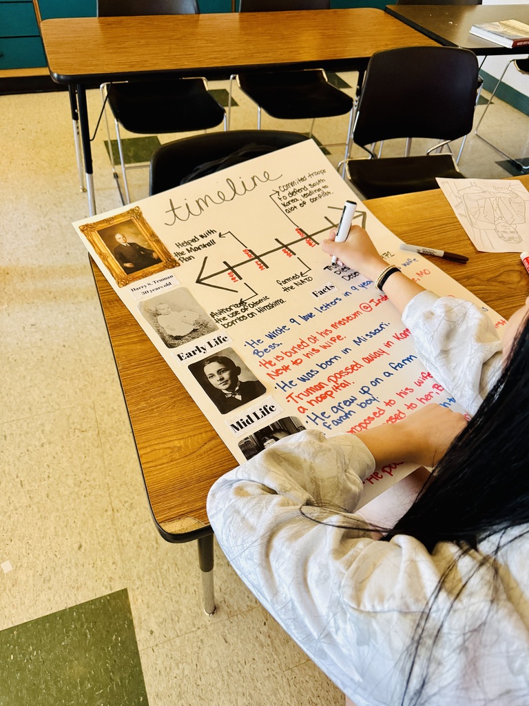 Students in American Government have been working on a research paper and poster over the President of their choosing. 
