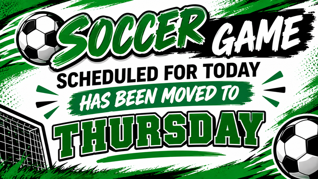 Due to extreme temperatures, the soccer game in Smithton scheduled for today (9/8) has been moved to Thursday (9/10). The rest of the tournament schedule has not changed.