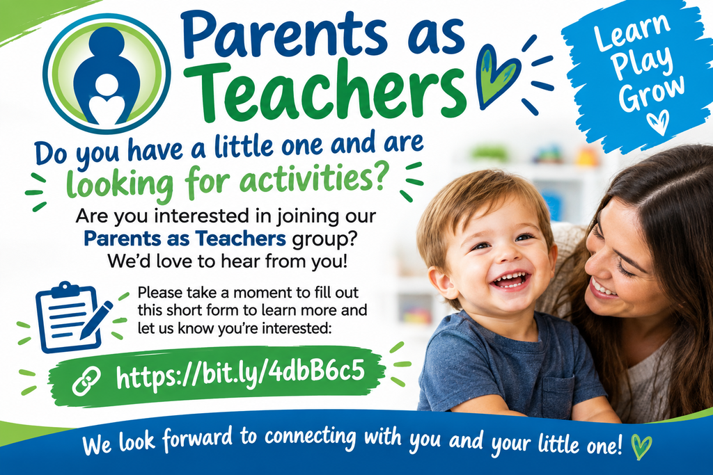 👶💚 Do you have a little one and are looking for fun activities and opportunities to connect?  Are you interested in joining our Parents as Teachers group? We’d love to hear from you!  Please take a moment to fill out this short form to learn more and let us know you’re interested:  📝 https://bit.ly/4dbB6c5  We look forward to connecting with you and your little one! 💚  #ParentsAsTeachers #LittleRangers #IberiaRV