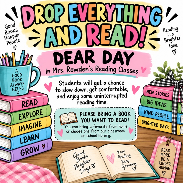 Hello 6th grade readers & parents… Please bring your favorite book or two tomorrow to class! We’re dropping everything and reading 🤩🤩 bring your favorite book, your reading journal, and be ready to read.
