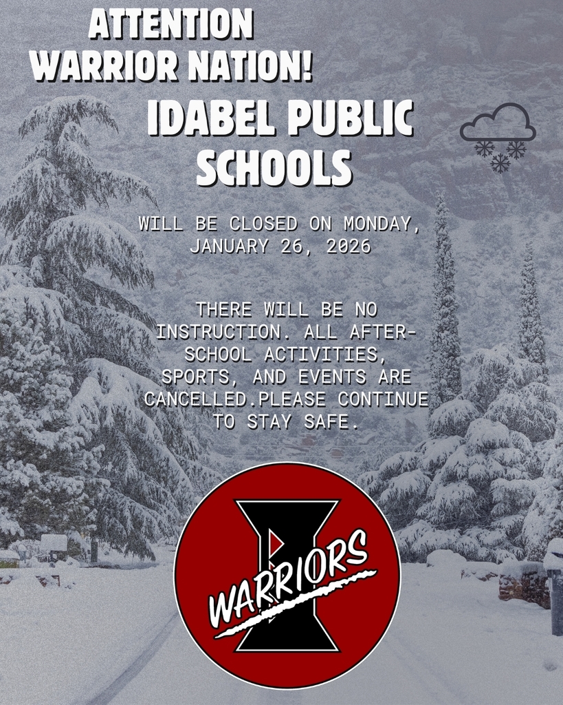 Idabel Schools Closed 1-26-2026