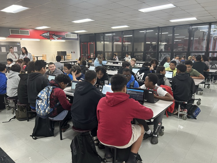 IMS 6th graders take a mental health survey with Nurse Crain after spring break  