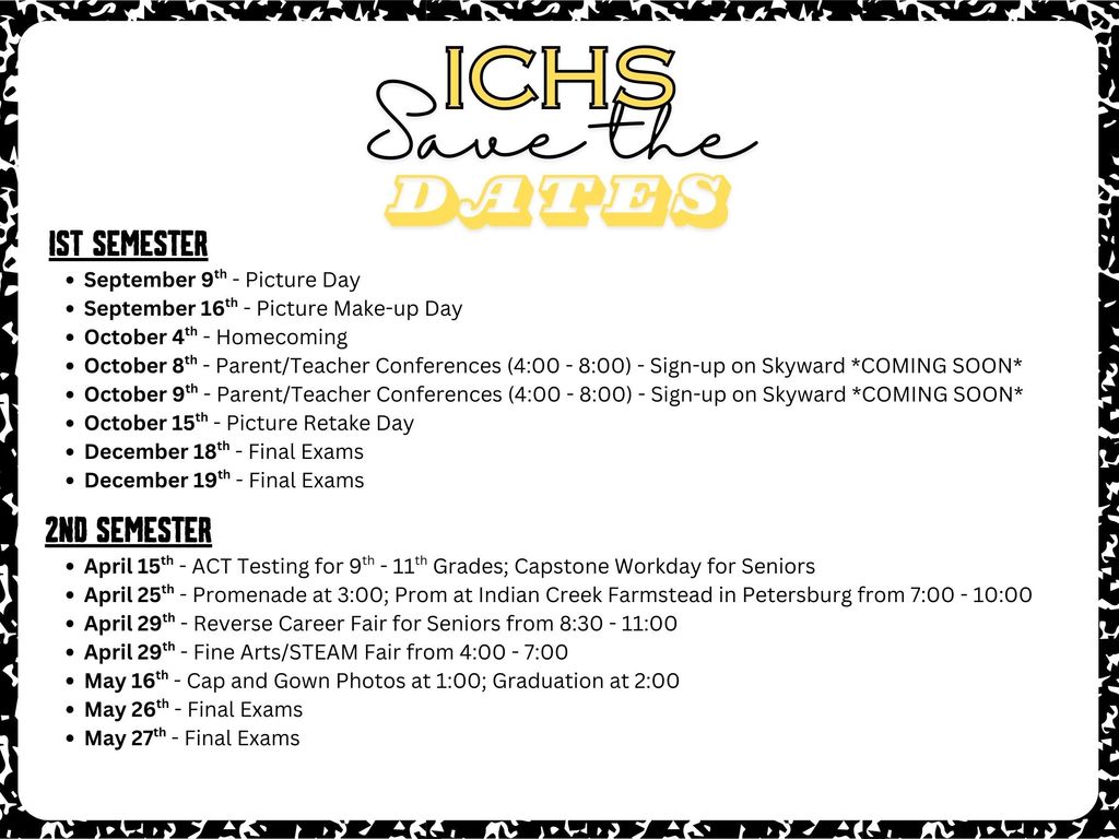 ICHS Save the Dates