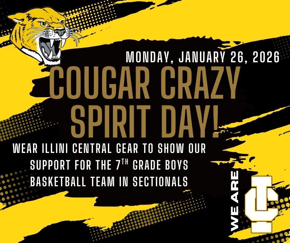 Cougar Crazy spirit day monday january 24th