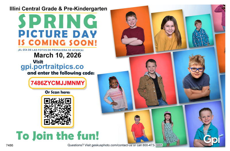 ICGS Spring Picture Day Tuesday, March 10th