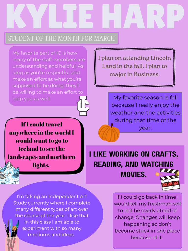 Get to Know March Student of the Month Kylie Harp a Little Better