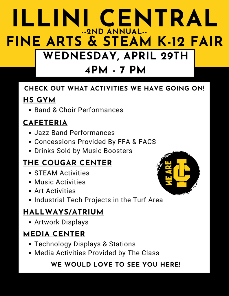 Fine Arts & STEAM Fair List of Events