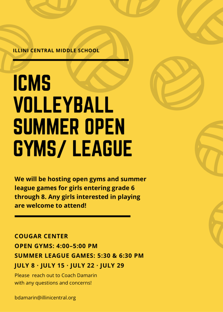 ICMS Volleyball Summer Open Gyms/League Info