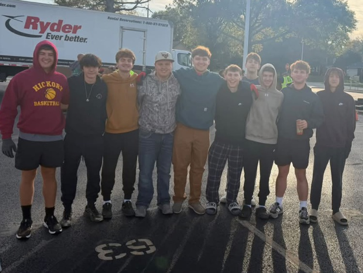 basketball team at recycling 