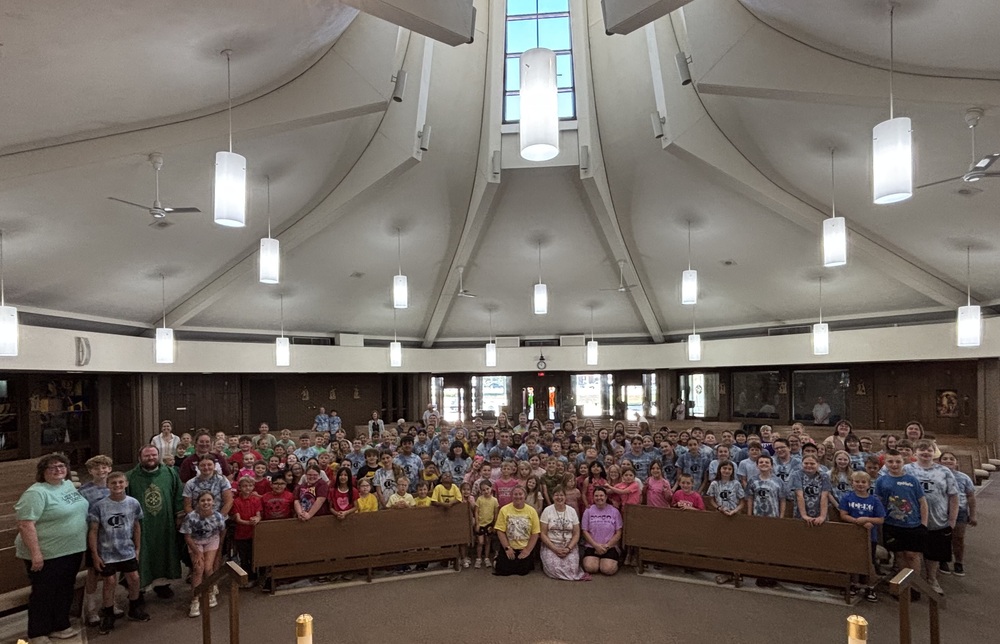students in all colors at church