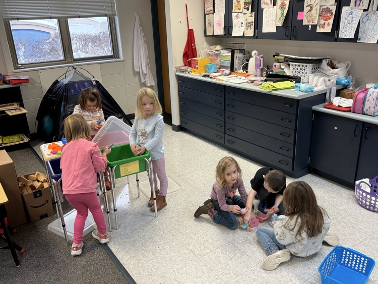 students playing in centers