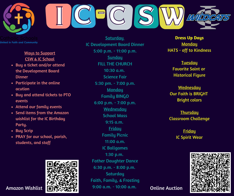 CSW information for the week.