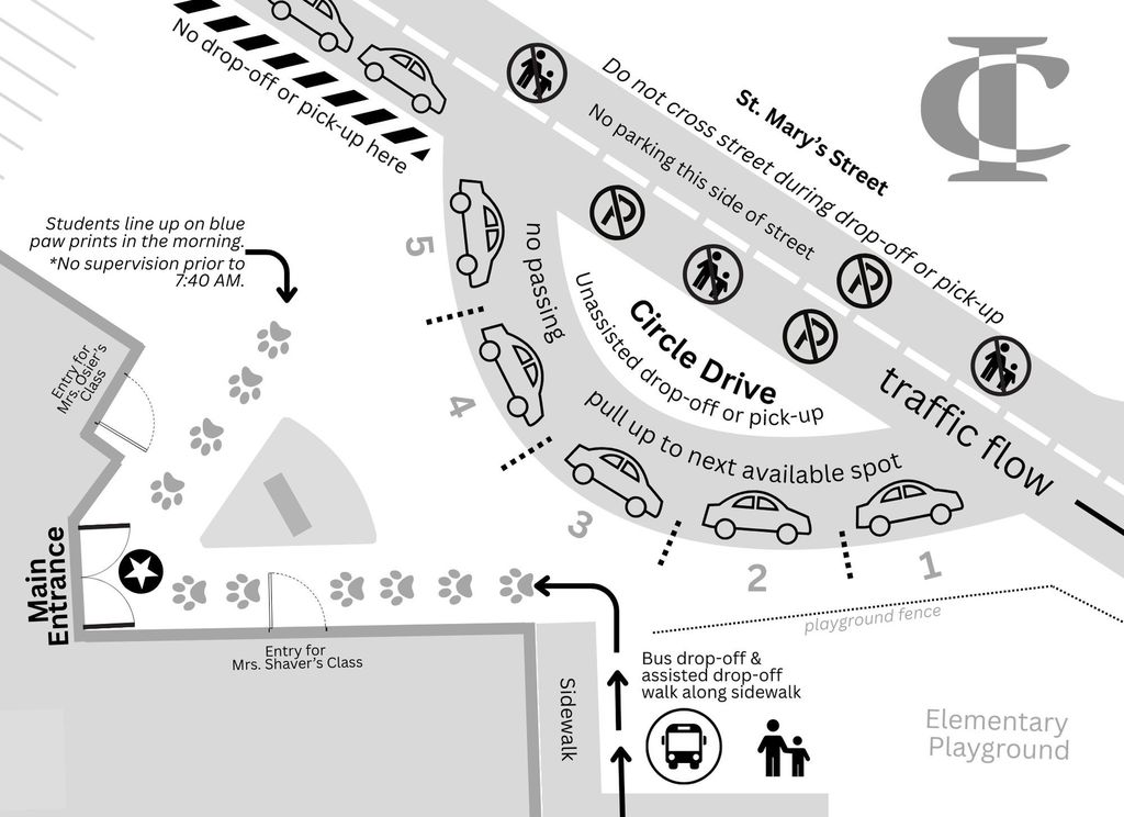 map for drop off and pick up