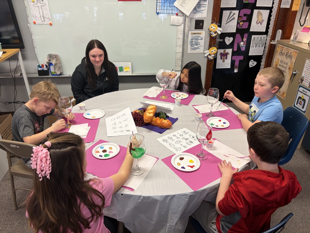 children painting goblets