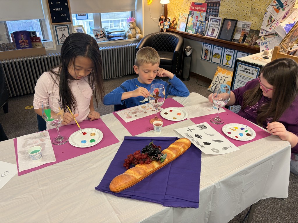 boy and girl painting goblets
