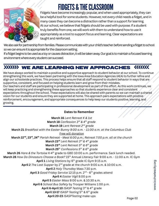 Page 2 of newsletter