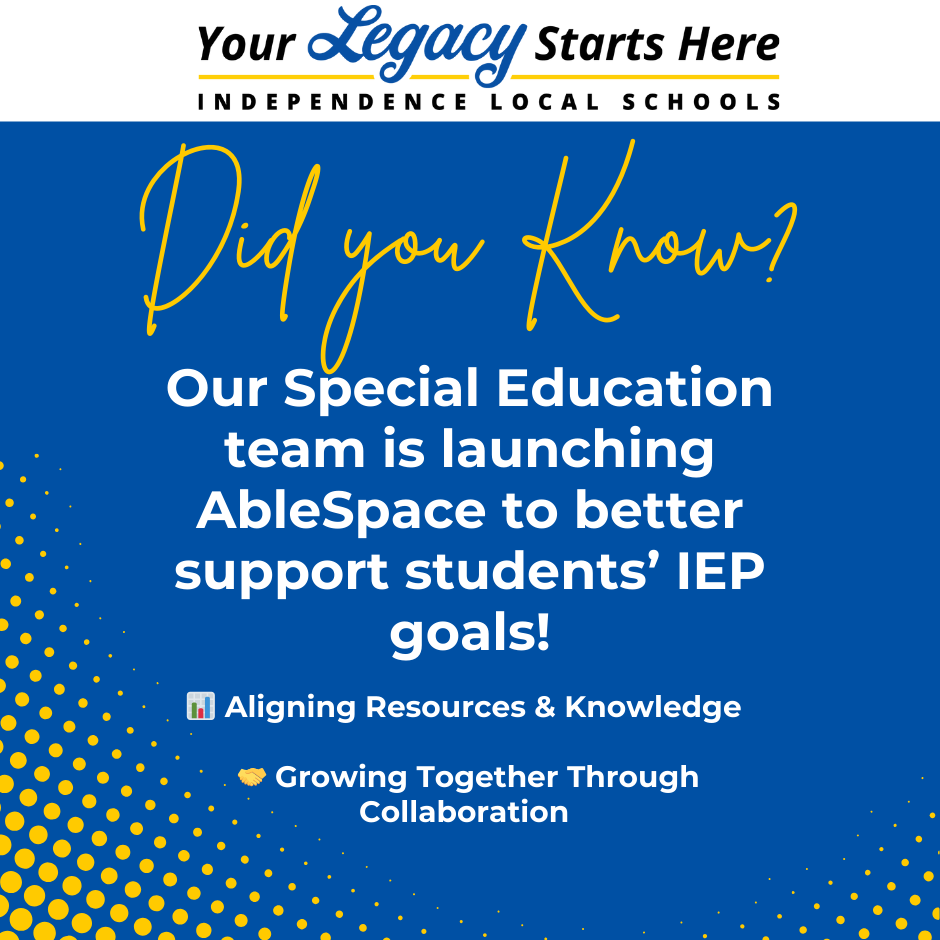 Our Special Education team is launching AbleSpace to better support students’ IEP goals!