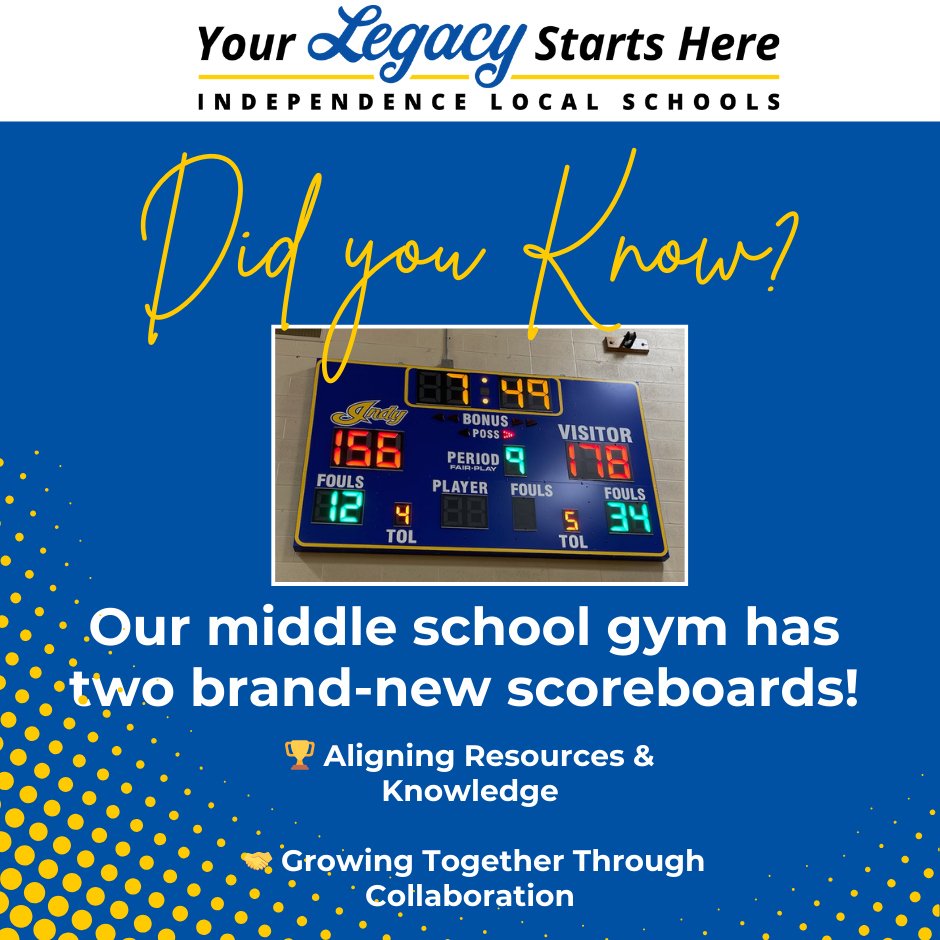 Our middle school gym has two brand-new scoreboards!
