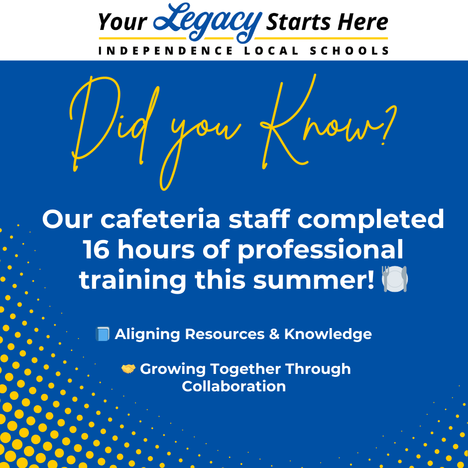 Our cafeteria staff completed 16 hours of professional training this summer! 🍽️