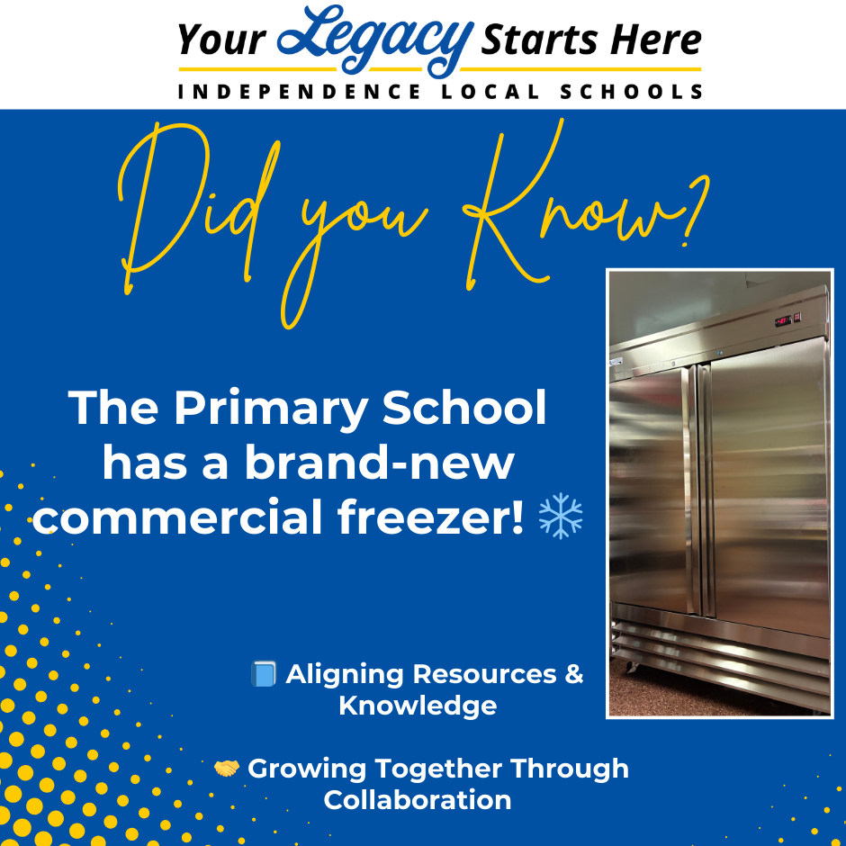 The Primary School has a brand-new commercial freezer! ❄️