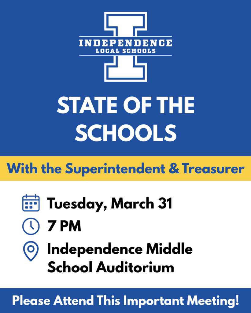 State of the Schools is tonight at 7 p.m. at middle school auditorium
