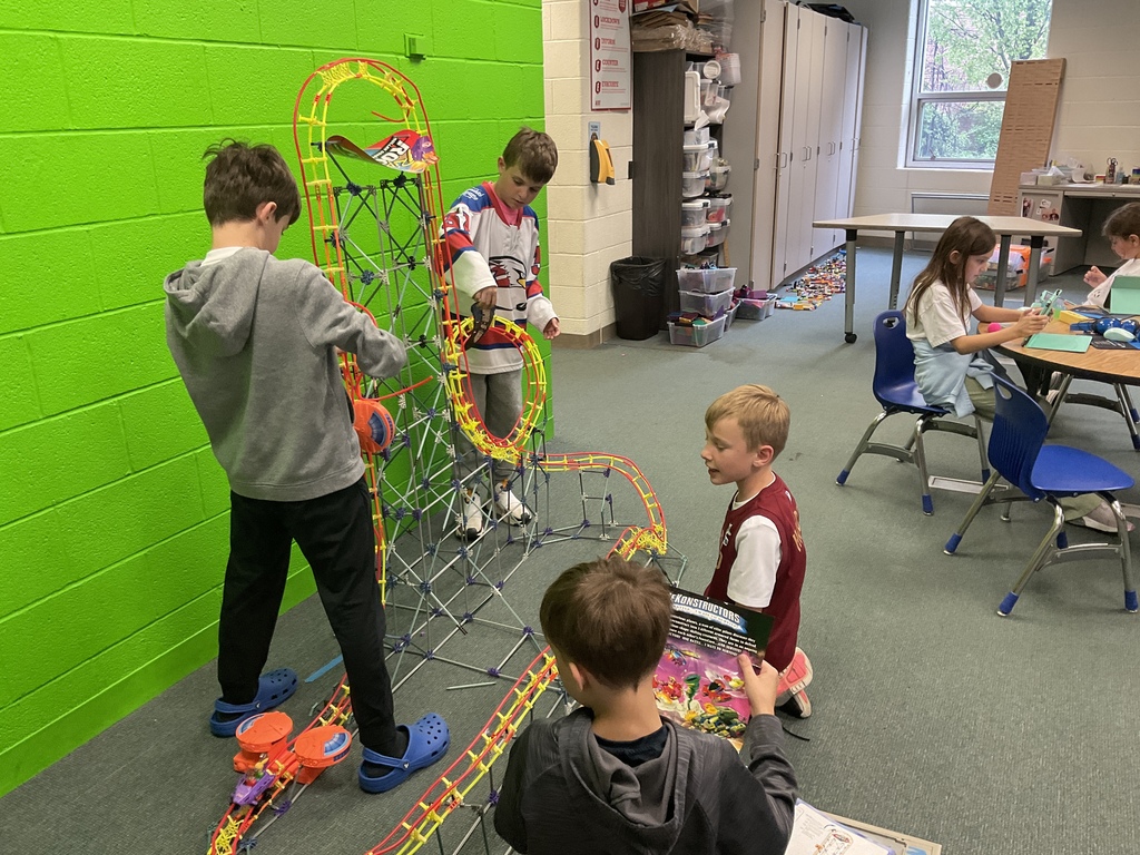 In Design Technology, students in grades 3 and 4 had the opportunity to exercise student voice and choice by participating in a hands-on engineering project that interested them. Many students chose to collaborate on this large K’NEX roller coaster, working together over time to follow the design and bring it to life piece by piece.