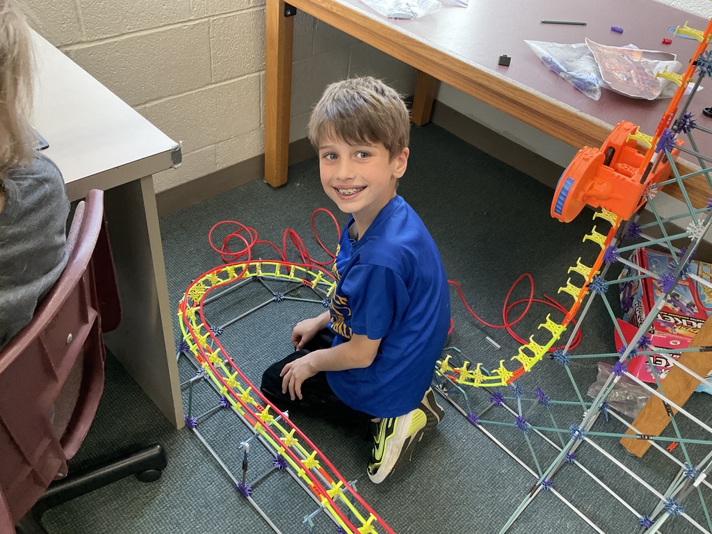 In Design Technology, students in grades 3 and 4 had the opportunity to exercise student voice and choice by participating in a hands-on engineering project that interested them. Many students chose to collaborate on this large K’NEX roller coaster, working together over time to follow the design and bring it to life piece by piece.