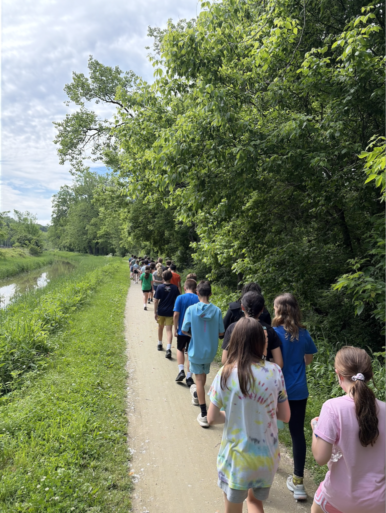 students on walk