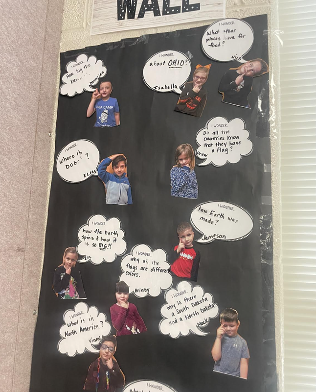 students artwork that shows what they wonder about