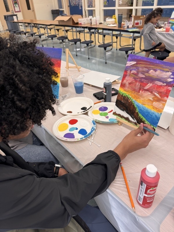Independence Middle School Families Create, Connect at Sip & Paint Night