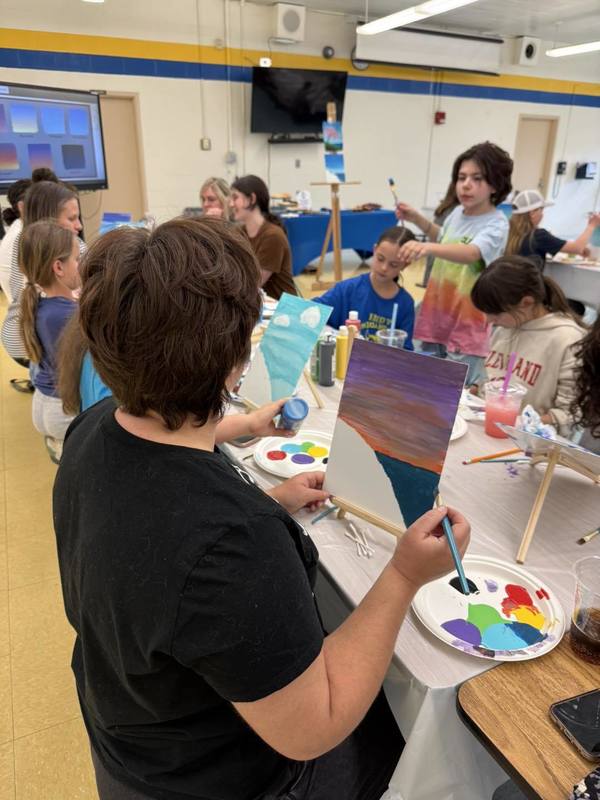 Independence Middle School Families Create, Connect at Sip & Paint Night