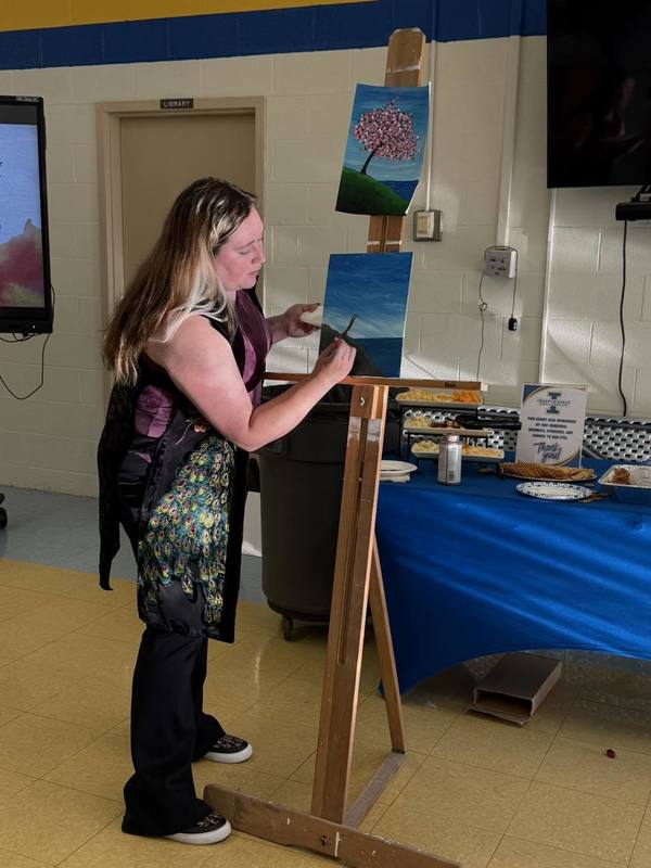Independence Middle School Families Create, Connect at Sip & Paint Night