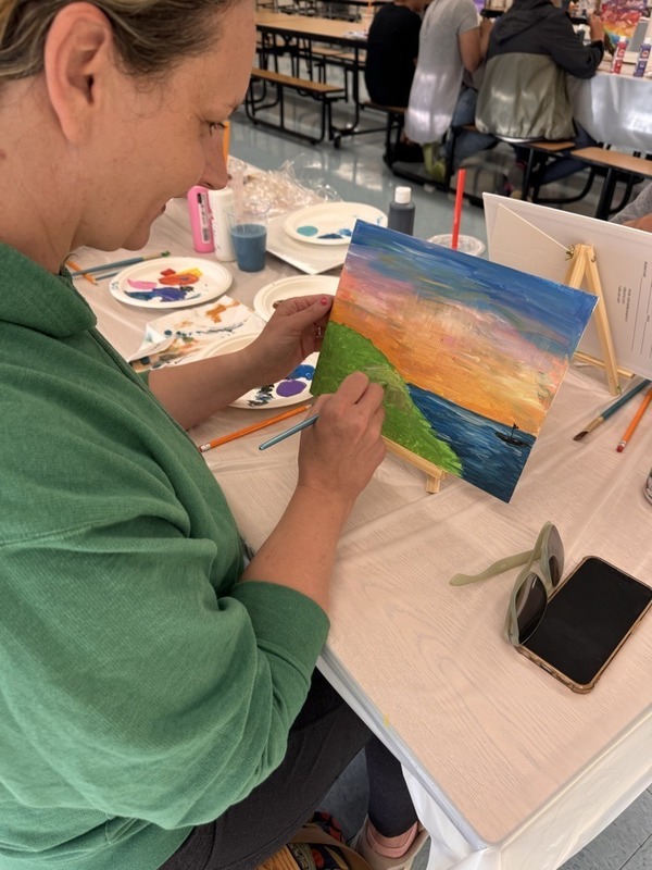 Independence Middle School Families Create, Connect at Sip & Paint Night