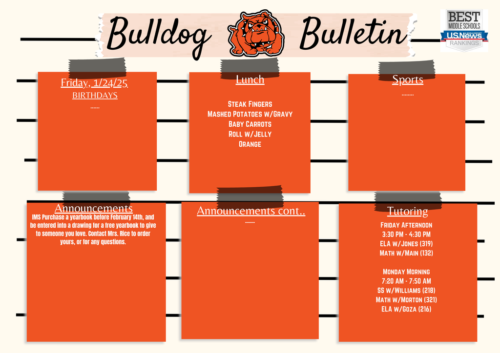 January 24th, Bulletin