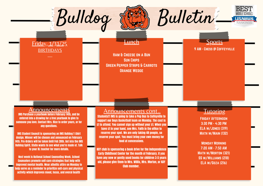 January 31st, Bulletin