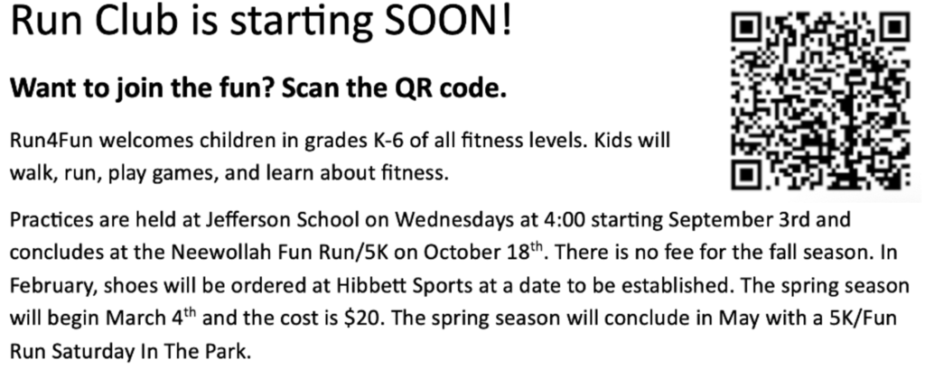 Run Club 2025-26 Starting Soon