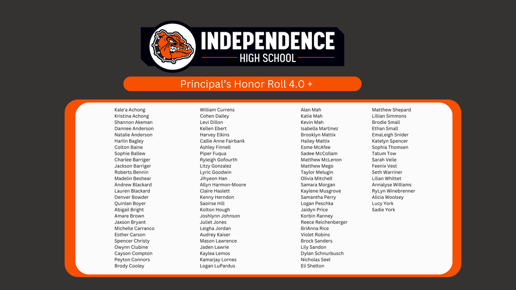 Principals Honor Roll