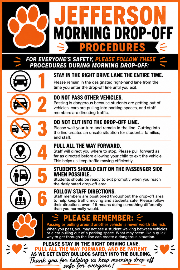 Jefferson Drop-Off Procedures
