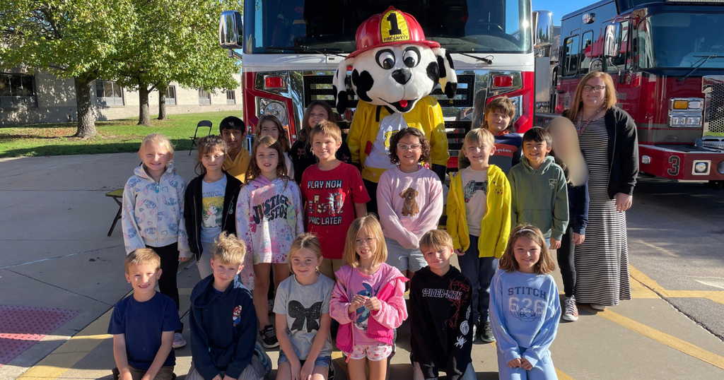 Class posing with Safety Pup