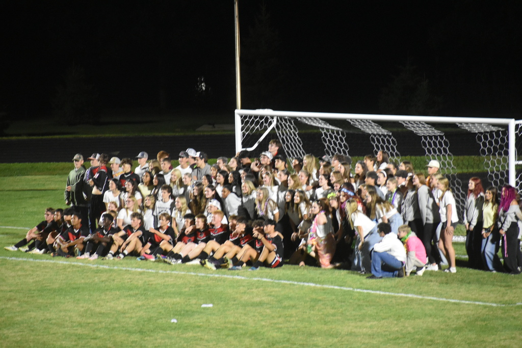 Crowd and soccer team
