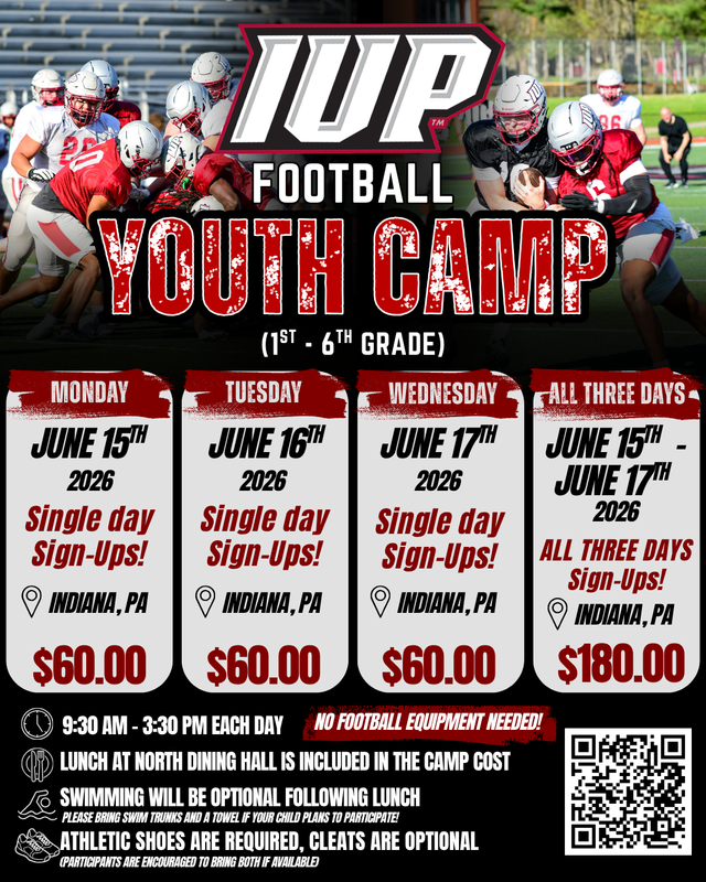 IUP Football Youth Camps Flyer