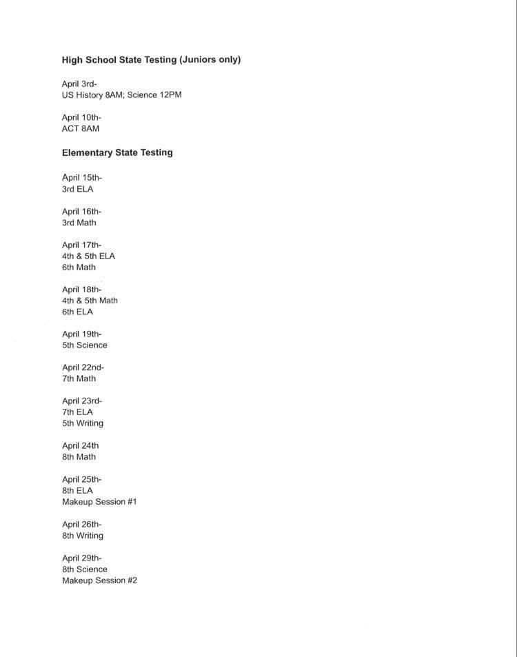 testingschedule