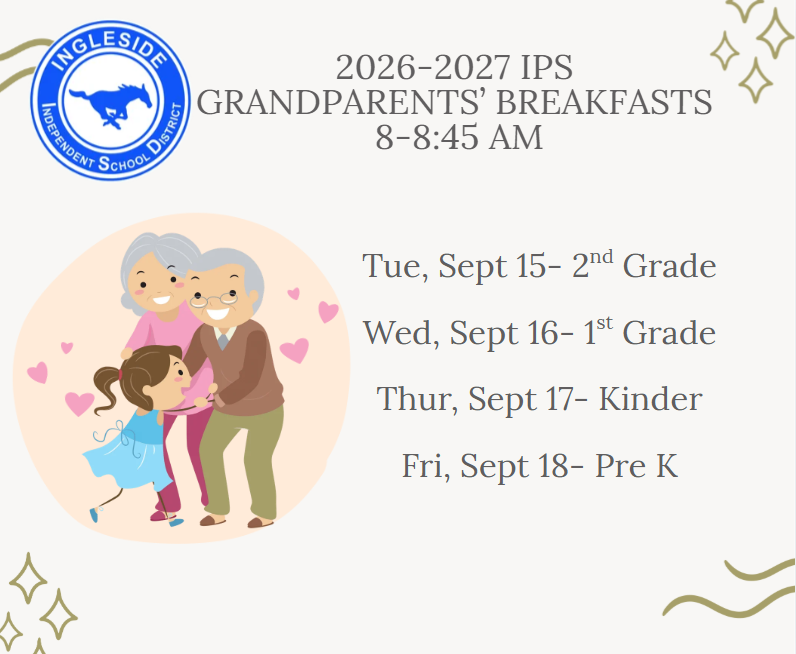 Grandparents Breakfasts times the week of Sept 15-18 