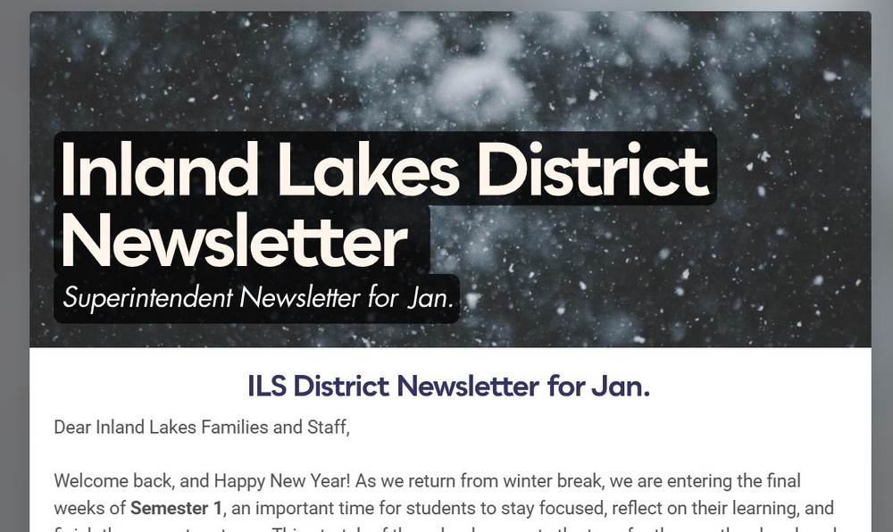 Inland Lakes District Newsletter for Jan. 