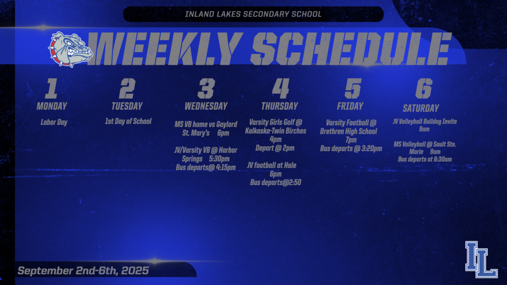 IL Athletics Weekly Schedule