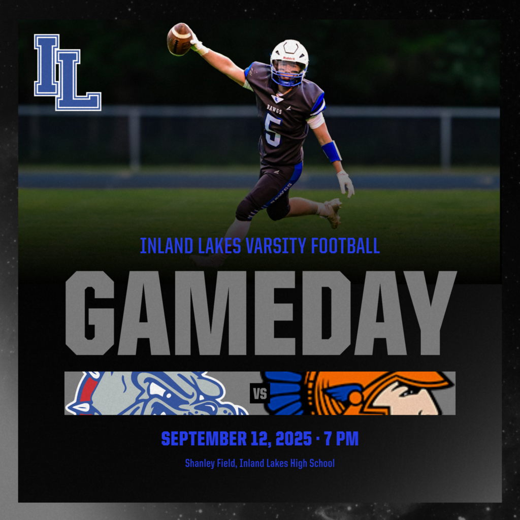 Varsity football home tonight vs Central Lake 7pm start time