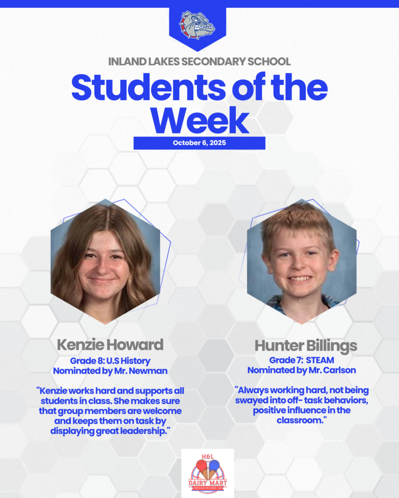 students of the week Kenzie Howard and Hunter Billings