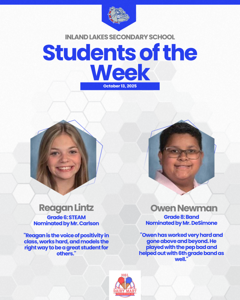 students of the week Reagan Lintz and Owen Newman